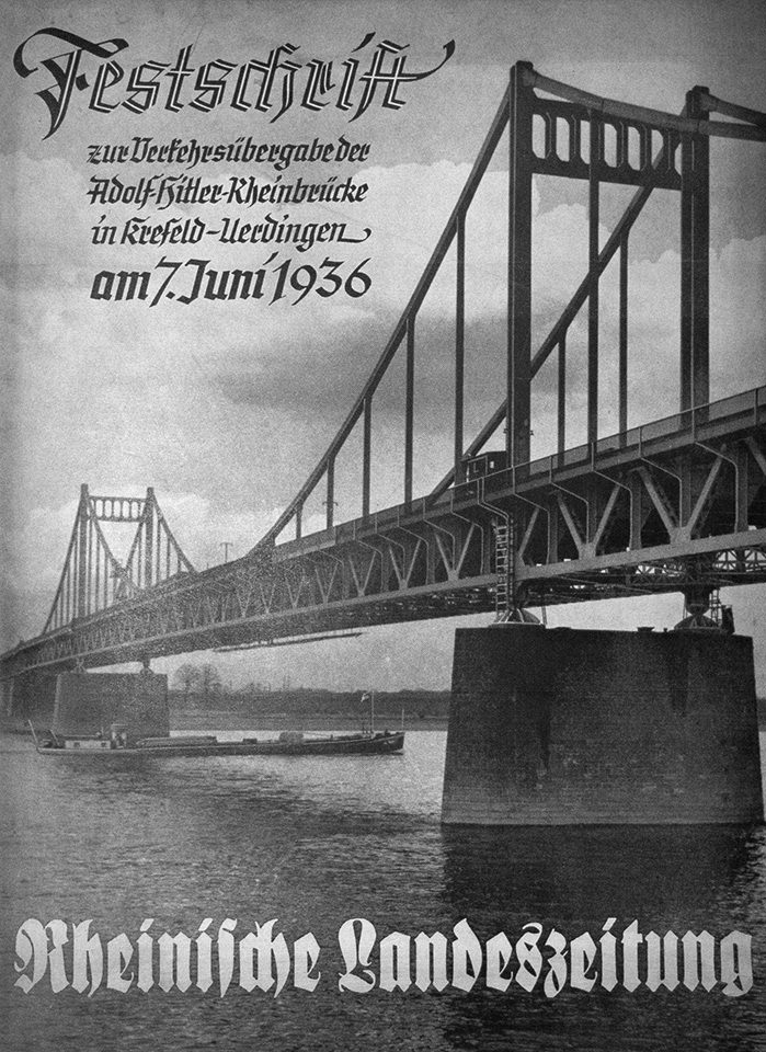Titelblatt der Festschrift zur Eröffnung der Rheinbrücke 1936. Reproduktion: Dr. Ingrid Schupetta